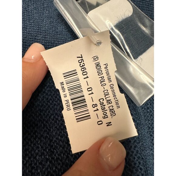 Peruvian Connection Womens Alpaca Knit Cardigan Small Indigo Blue Button-Down - Picture 6 of 8